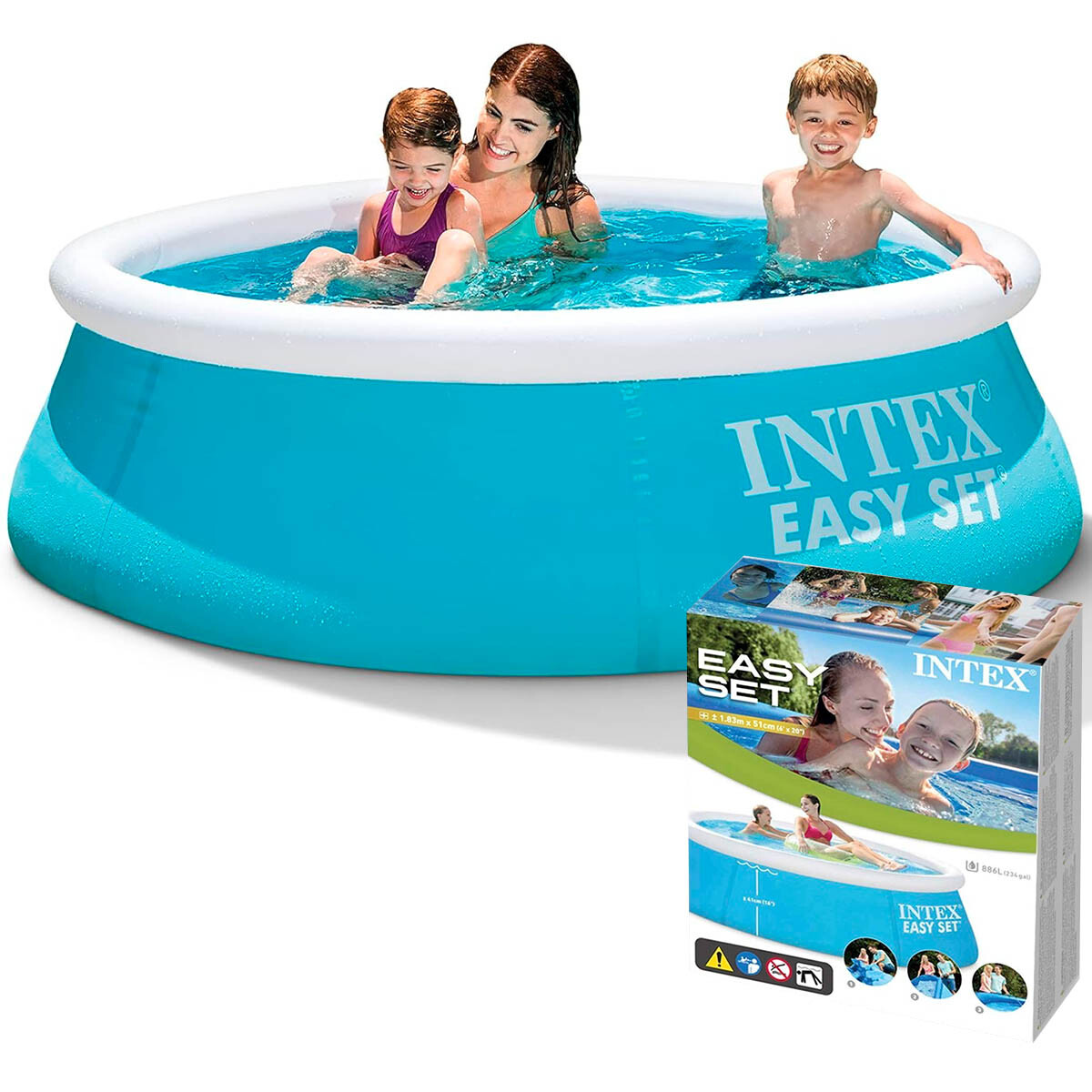 Piscina Intex Gomón Infable 886 Lts 183x51cm Infantil 