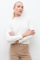 Media polera con volado en puños blanco