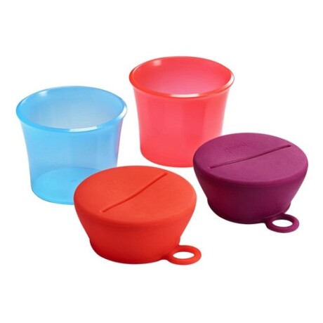 Set x2 recipientes antiderrame Boon Snug para merienda/snack Fucsia