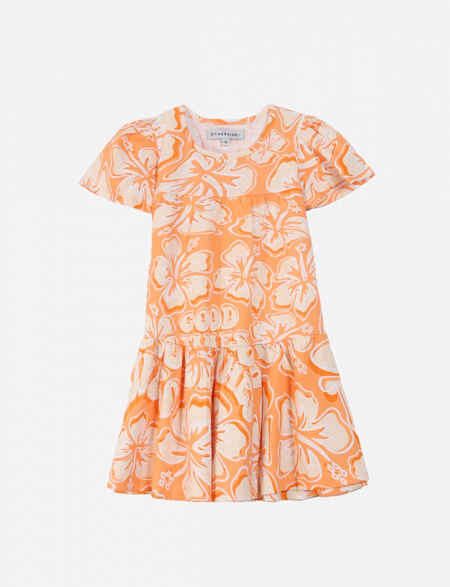 Vestido estampado - Naranja 