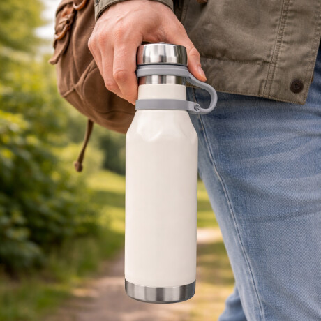 Botella térmica acero inoxidable 600ml diseño minimalista Blanco