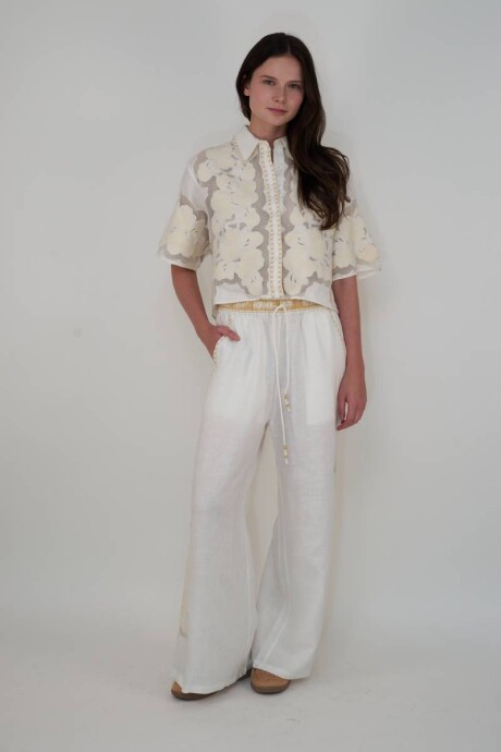Camisa Wild Flower White Camisa Wild Flower White