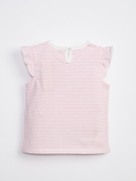 Musculosa Con Volados Rayas Fucsia