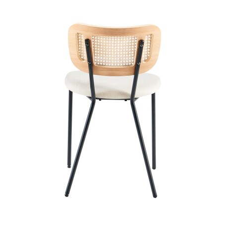 SILLA DE COMEDOR RATTAN-Y-METAL NATURAL-BEIGE BRISA