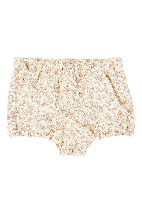 Vestido de algodón, con festón, diseño floral Vestido de algodón, con festón, diseño floral