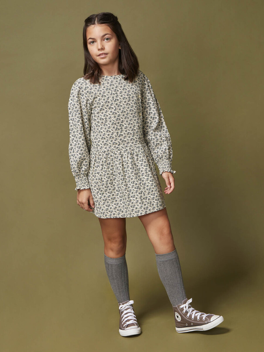 Vestido Florecitas Blanco Roto