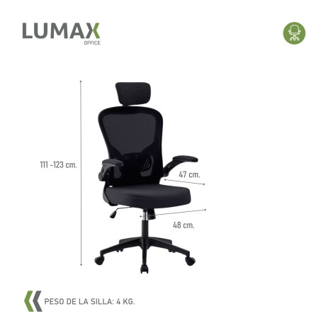 Silla Oficina Tyne Ergonomica Giratoria con Apoyacabezas Negro