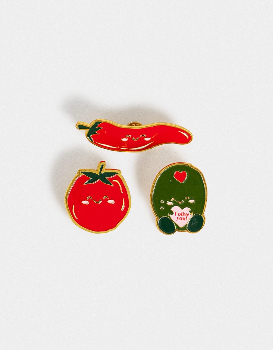 Set De Pines Metálicos "i Olive You" 