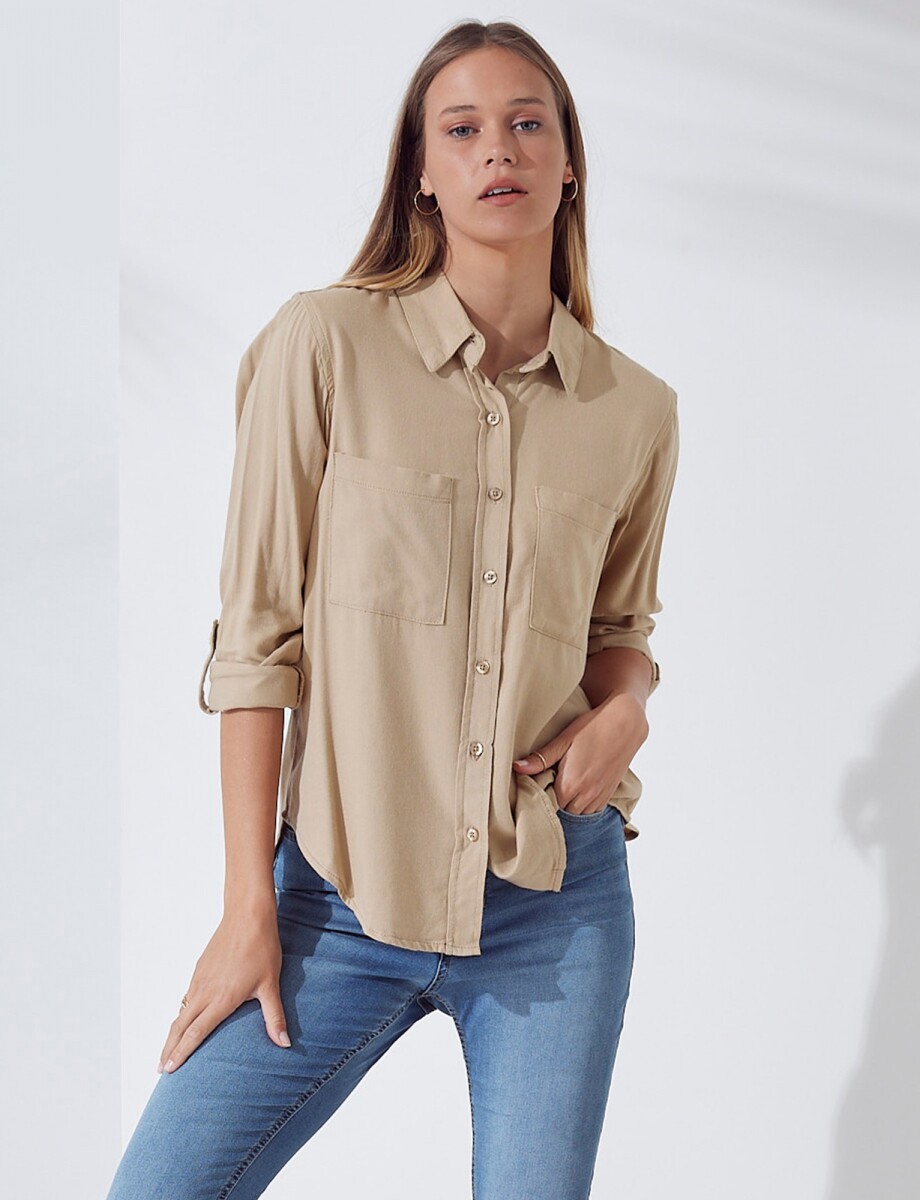 Camisa Algodon - Beige 