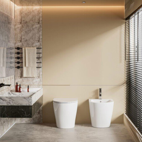 BIDET CON TRANSFERENCIA SERIE LACAR BLANCO BRILLO 52X35 BLANCO
