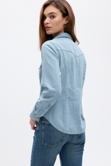 Camisa De Jean Mujer Light Wash