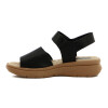Country Sandalia Mujer Tira Ancha Con Velkro Y Pulsera Negro