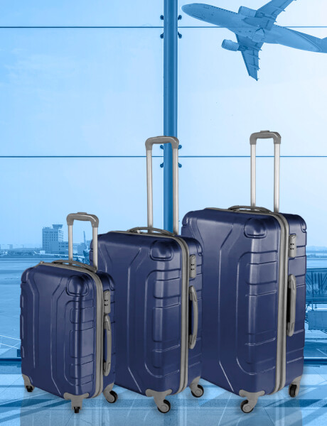 Set de 3 valijas de viaje rígidas Arye con ruedas Azul Oscuro