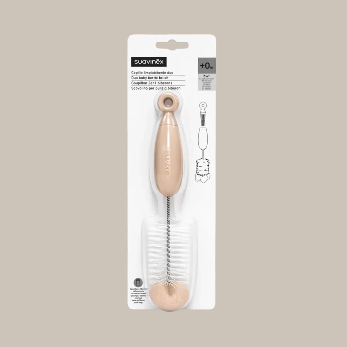 Cepillo Duo Limpia Mamaderas Suavinex 