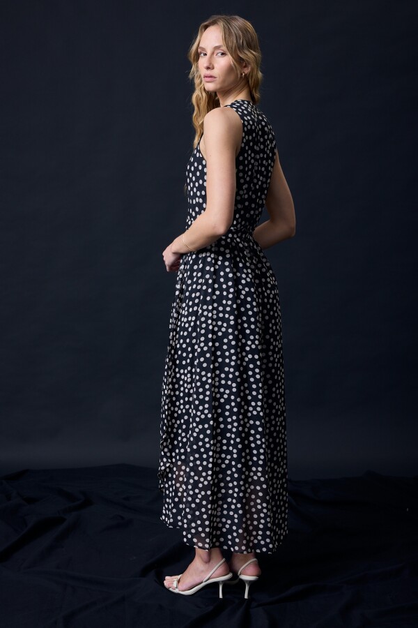 Vestido Maxi Lunares NEGRO/BEIGE