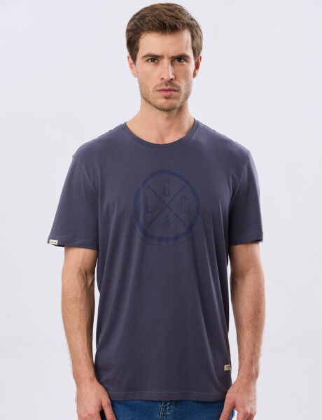 REMERA ESTAMPADA DE ALGODÓN Azul