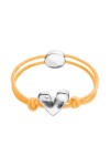 PULSERA DE HILO ELÁSTICO NARANJA CON CORAZÓN BAÑADO EN PLATA DE LEY Pulsera