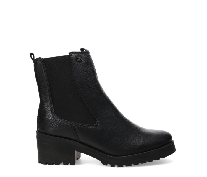 Botas de Mujer Bottero Caña Media de Cuero Negro