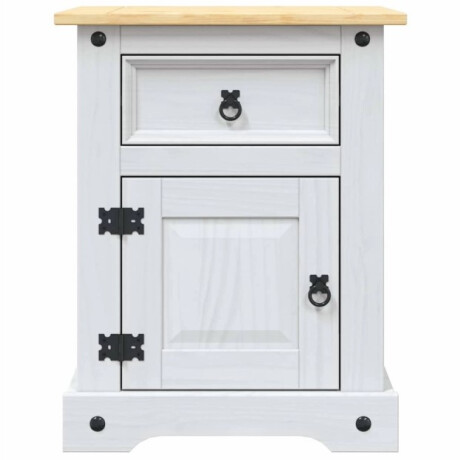 Mesa de Luz Grande Estilo Mexicano 1 Puerta 1 Cajon BLANCO y CERA NATURAL Mesa de Luz Grande Estilo Mexicano 1 Puerta 1 Cajon BLANCO y CERA NATURAL