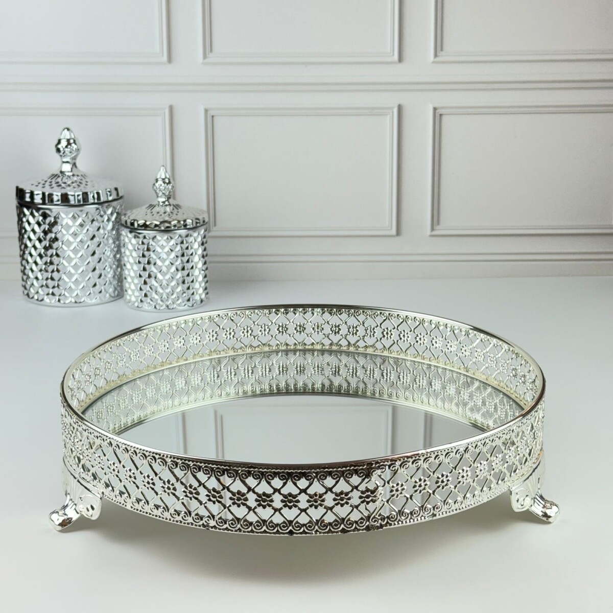 Bandeja Metálica Circular Espejada Ø30cm 