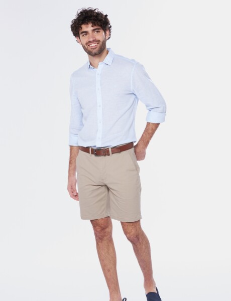 BERMUDA CLÁSICA CON SPANDEX Beige