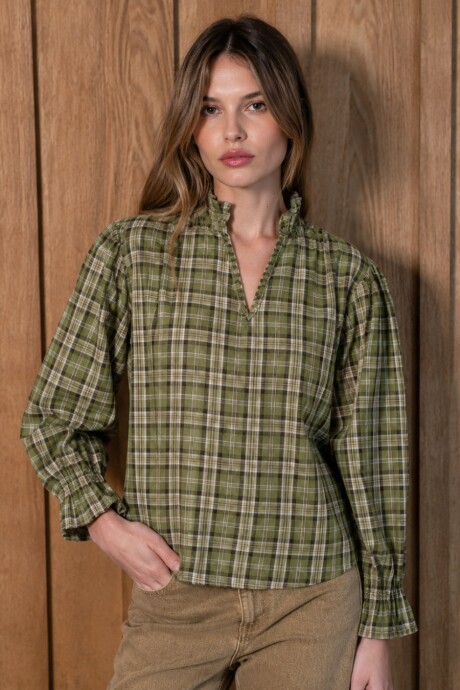 Blusa Copenhague Escosés Verde