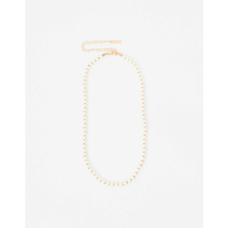 Collar Corto De Perlas Blanco Crema