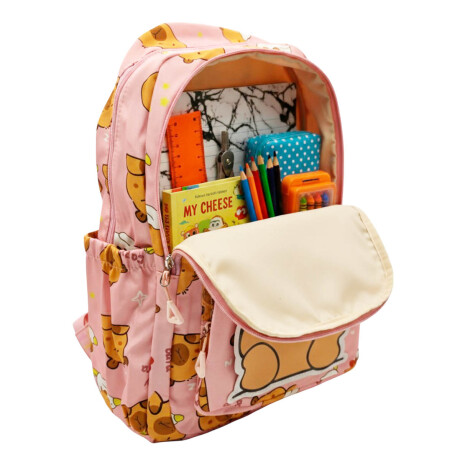 Mochila Infantil Niño Capibara Carpincho Escolar 40cm Rosada