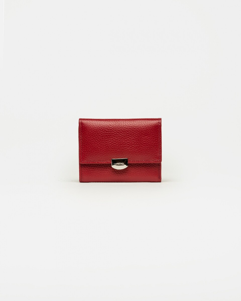 Billetera Marga en cuero graneado - Rojo 