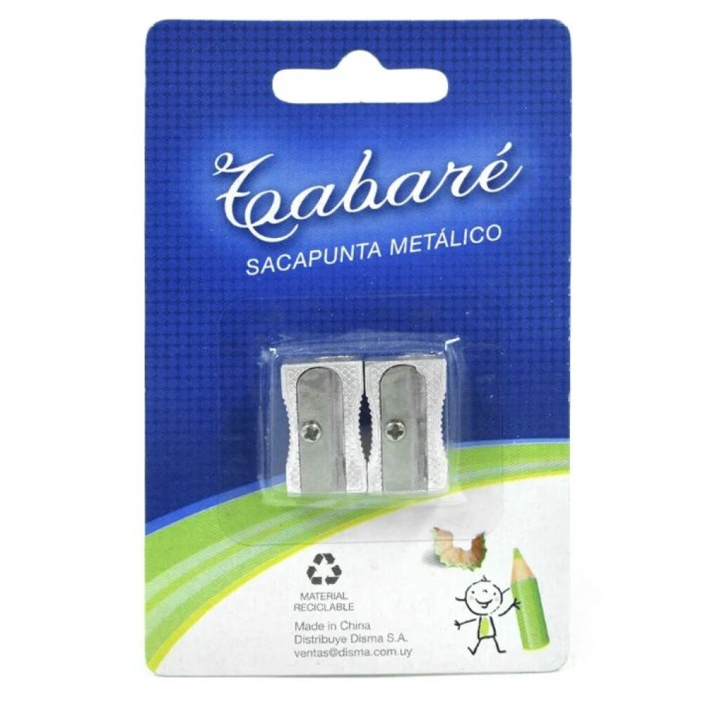 Sacapuntas De Metal Blister x2 Tabaré #Sacapuntas Tabaré De Metal Blister x 2