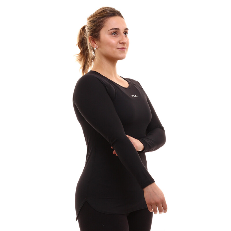 Fila Remera Manga Larga Femenina Bio Negro Negro