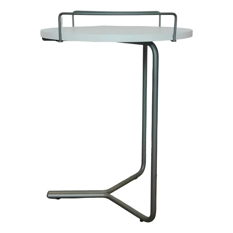 Mesa de arrimo blanca - Pata de metal. Mesa de arrimo blanca - Pata de metal.
