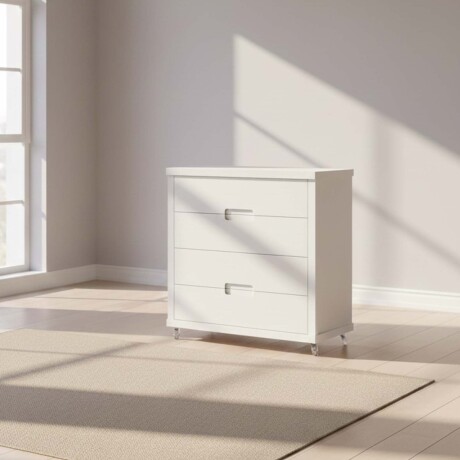 COMODA CAJONERA 4 CAJONES MDF-Y-MADERA BLANCO TUTTO