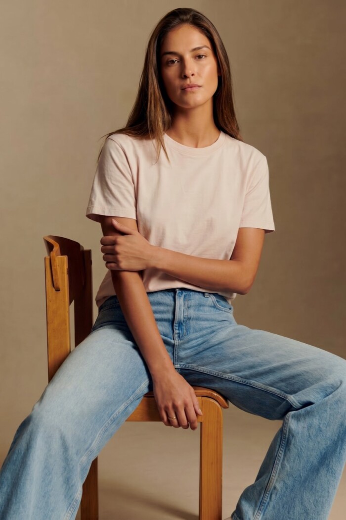 Remera Algodón Lavado Rosa