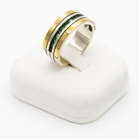 Anillo de plata 925 y double en oro 18 ktes con circonias. Anillo de plata 925 y double en oro 18 ktes con circonias.