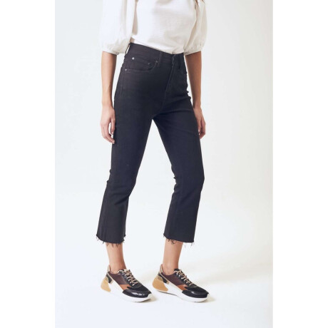 Jean Crop Flare Negro