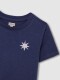 Camiseta Azul Con Estampado Estrella Cru Azul Medio Oscuro