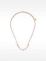 Collar De Piedras Con Perla De Agua Dulce - Plata De Ley 925 rosa