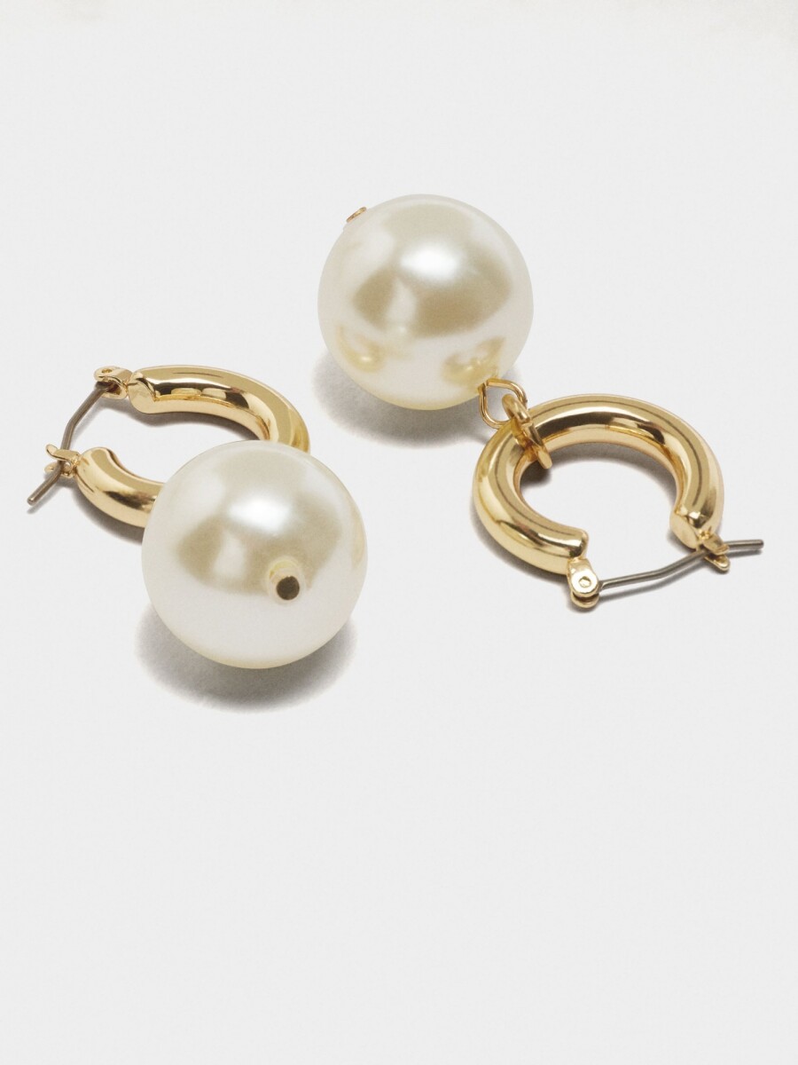 Aros Con Perlas blanco