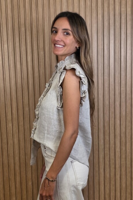 Musculosa Coco Lino Beige Melange