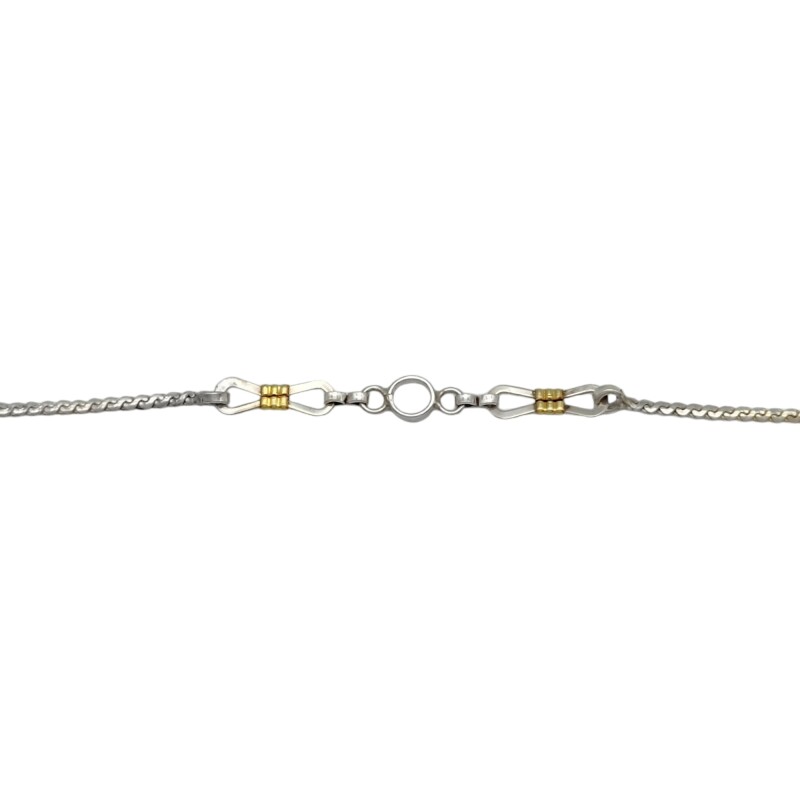 Pulsera Moño-Plata y Oro-Sin Piedra-PU5115 sinpiedra