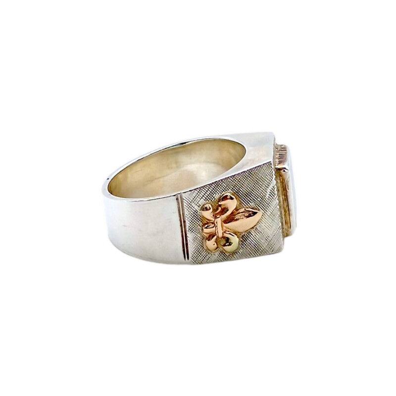 Anillo Mesa-Plata y Oro-Piedra Onix-AN5164 conpiedra