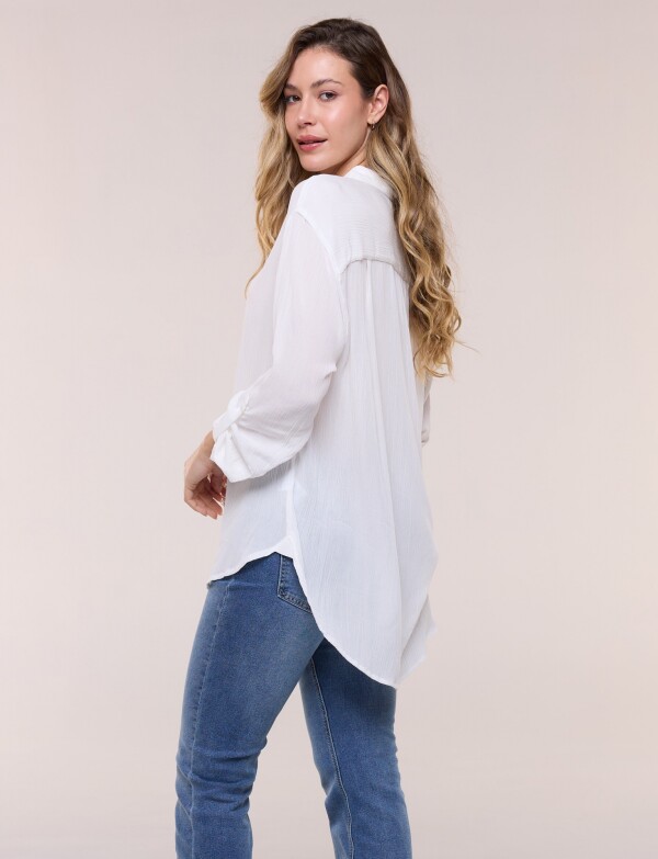 Camisa Holgada Texturada CRUDO