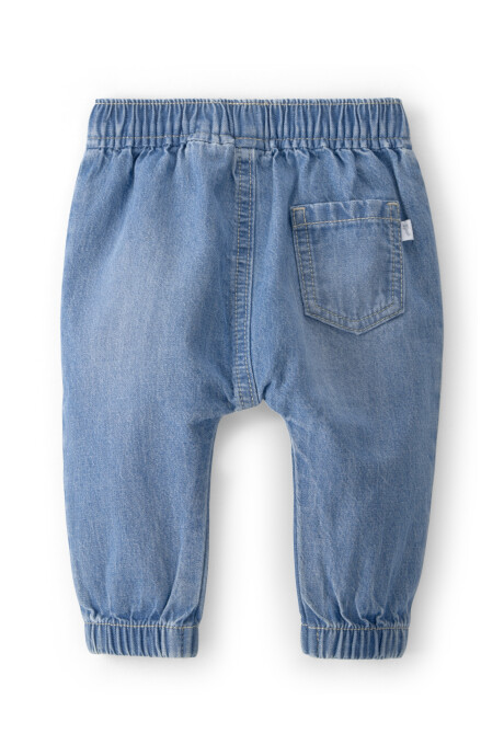 Pantalón jean con bordado floral Sin color