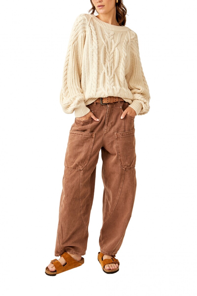 FRANKIE CABLE SWEATER Marfil