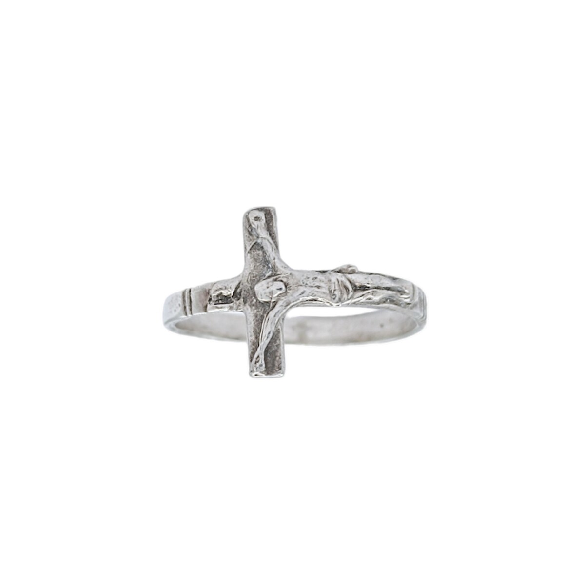 Anillo Cruz Jesús -Plata 950-Sin Piedra-AN3987 - sinpiedra 