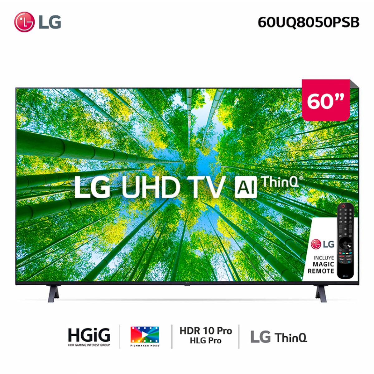 Tv LG UHD 4K 60" 60UQ8050PSB Al Smart TV 