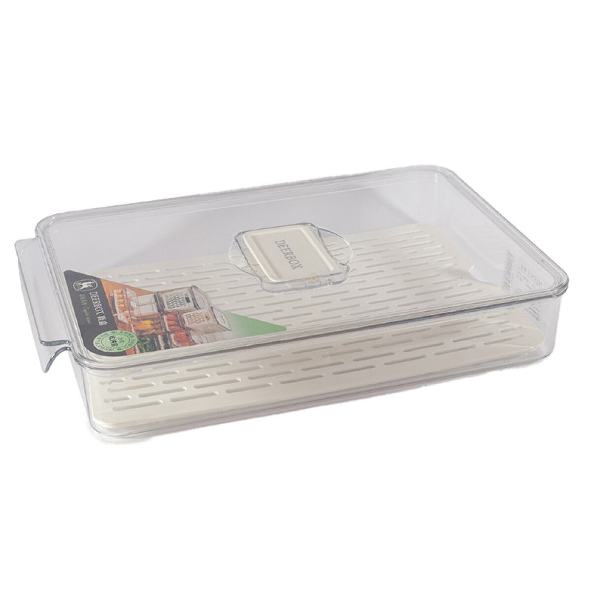 Tupper Organizador Acrilico Transparente con Escurridor 32.5 - Tupper Organizador Acrilico Transparente Con Escurridor 32.5 