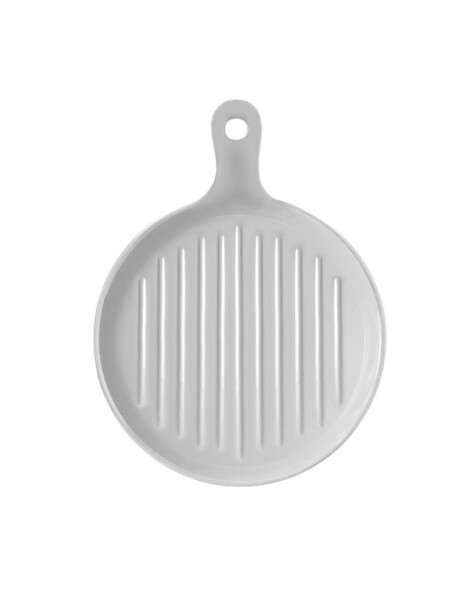 PLATO CON MANGO CERAMICA 24x19x3CM BLANCO MATE PLATO CON MANGO CERAMICA 24x19x3CM BLANCO MATE