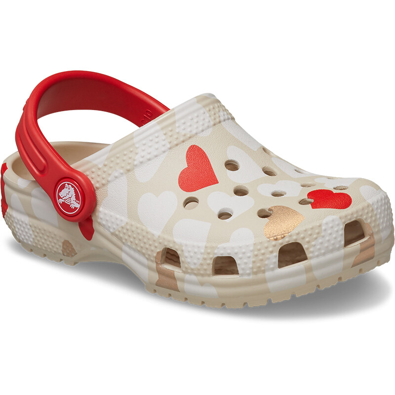 Crocs Classic Heart Print Beige